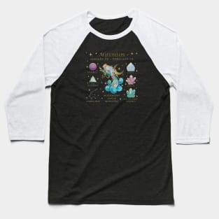 Crystal Zodiac Aquarius Collage Baseball T-Shirt